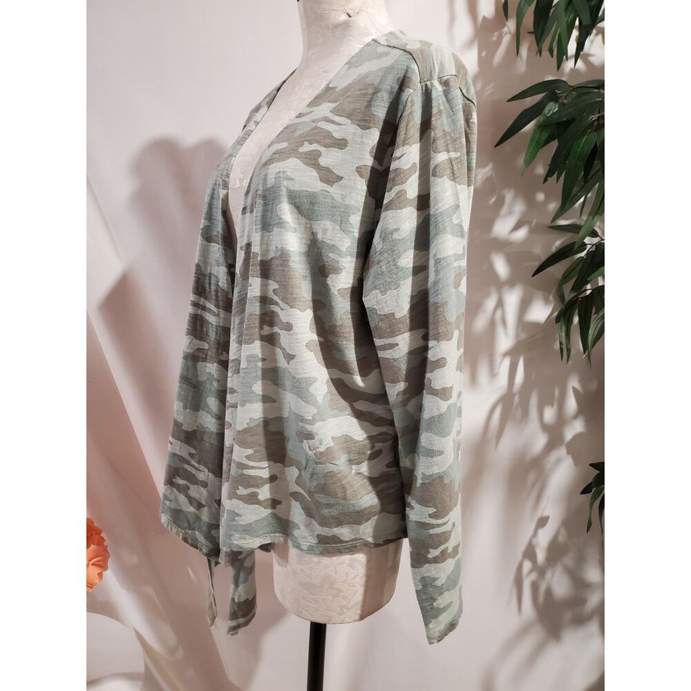 Belle Kim Gravel Lot of 2 Open Waterfall Cardigans Size XL Camo Animal Leopard - Picture 6 of 13